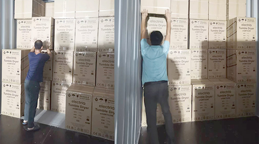 講效率！快速完成英國客戶Electriq衣物烘干機(jī)裝柜出貨任務(wù)